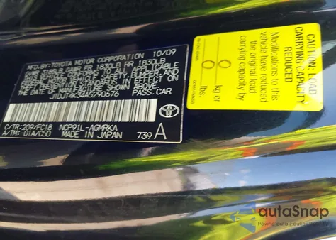 2010 Toyota Yaris from USA, damaged, VIN JTDJT4K34A5290676